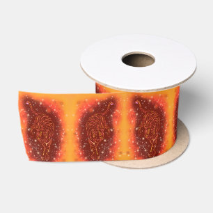 Tigers Satin Ribbon Running At Galaxy Starry Night