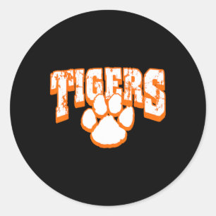 Tigers School Spirit Back To School O Classic Round Sticker