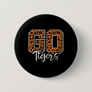 Tigers School Sports Fan Team Spirit Mascot Cute H 6 Cm Round Badge
