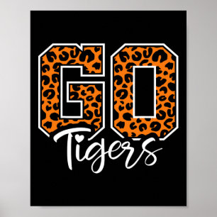 Tigers School Sports Fan Team Spirit Mascot Cute H Poster
