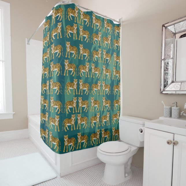 Tigers Shower Curtain (In Situ)