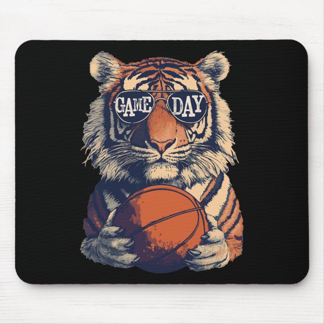 Tigers Sketll Game Day  Mouse Pad (Front)