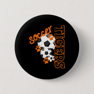 Tigers Soccer Byll Footbyll Mascot Paw Prints T Sh 6 Cm Round Badge