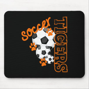 Tigers Soccer Byll Footbyll Mascot Paw Prints T Sh Mouse Pad