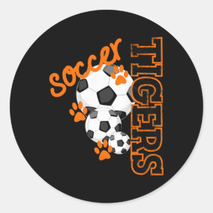 Tigers Soccer Ll Footll Mascot Paw Prints T Shirt Classic Round Sticker