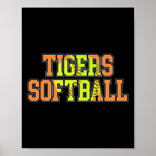 Tigers Softll Mom Orange Tiger Pride Softll Coach Poster