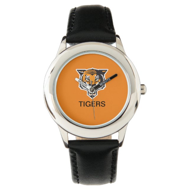 TIGERS Stainless Steel Black Watch (Front)