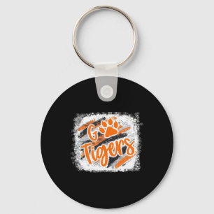 Tigers Swash School Spirit Orange Black Football S Key Ring