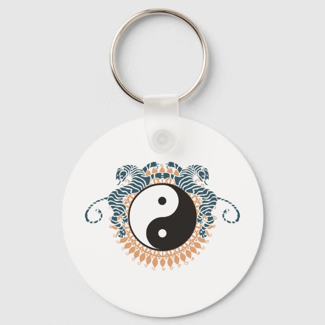Tigers & Yin Yang Key Ring (Front)