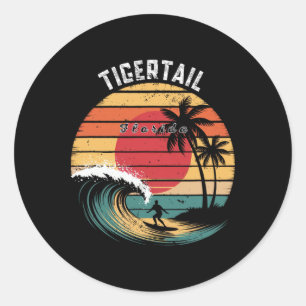 Tigertail Beach Florida Beach Surfing Classic Round Sticker