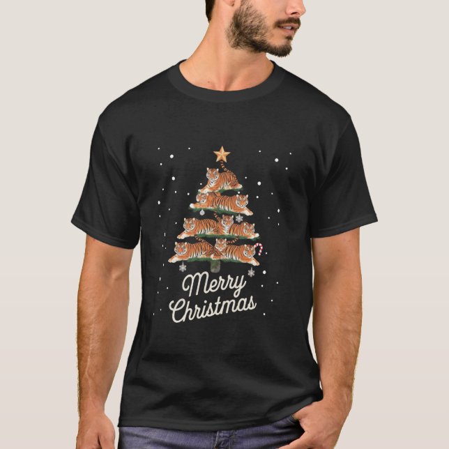 Tigger Xmas Tree Tigger Christmas Tree  T-Shirt (Front)