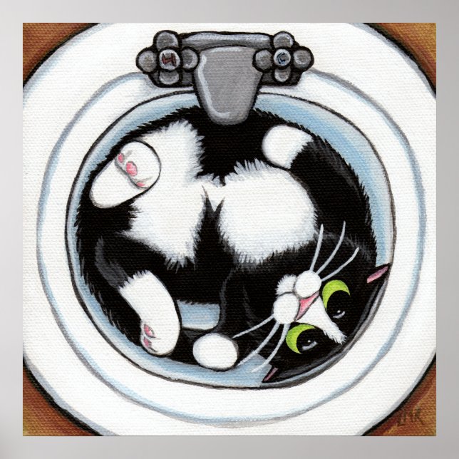 Tight Fit (v3) in Brown | Cat Art Poster (Front)