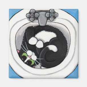 Tight Fit v.2 - Whimsical Cat Magnet