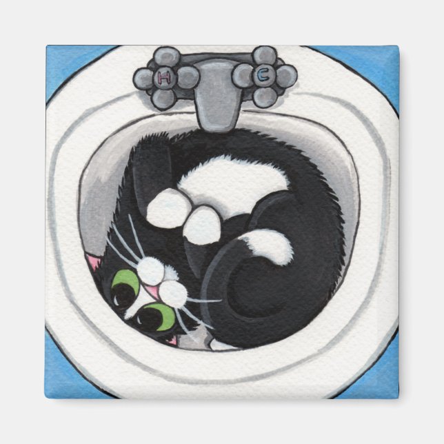 Tight Fit v.2 - Whimsical Cat Magnet (Front)