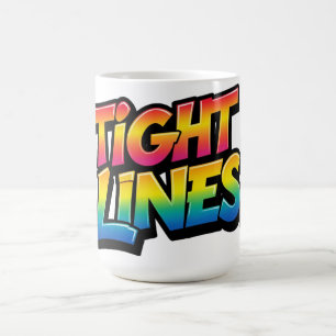 Tight Lines Rainbow Gradient Funny Fishing Gift Coffee Mug