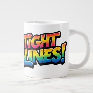 Tight Lines Rainbow Gradient Funny Fishing Gift Large Coffee Mug