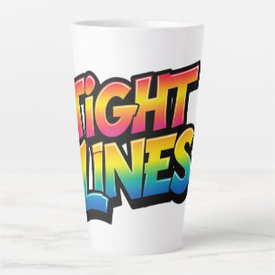 Tight Lines Rainbow Gradient Funny Fishing Gift Latte Mug