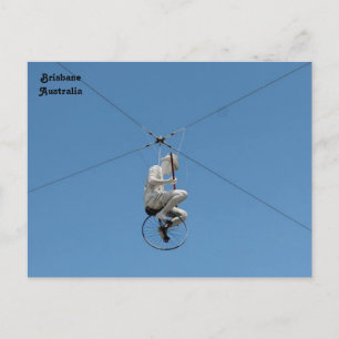 Tightrope Cyclist Sculpture, Brisbane, Australia Postcard