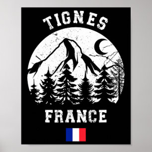 Tignes France Alps Ski Resort Alpine Skiing French Poster