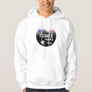 Tignes France ski flag design hoodie