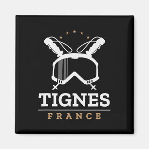 Tignes France Ski Resort Vintage Skiing Snowboardi Magnet