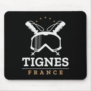 Tignes France Ski Resort Vintage Skiing Snowboardi Mouse Pad