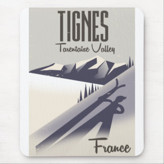 Tignes, France ski travel poster Mouse Pad