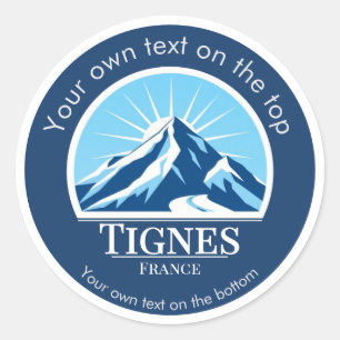 Tignes Val d'Isère France ski resort Classic Round Sticker