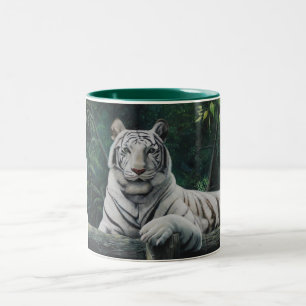 tigre blanco Two-Tone coffee mug