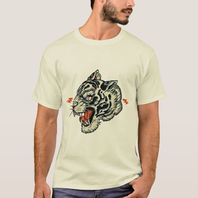 Tigre tattoo style tatouage old school T-Shirt (Front)