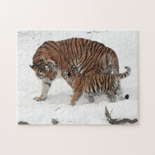 Tigress and Cub in the Snow Jigsaw Puzzle