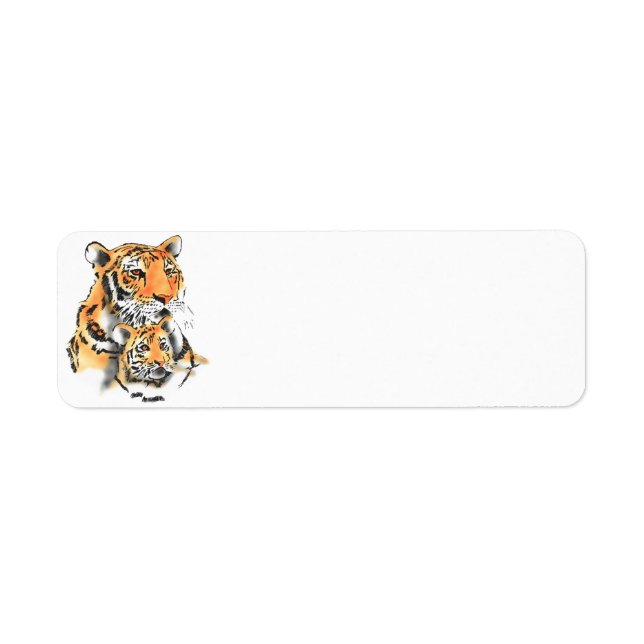 Tigress and cub return address label (Front)