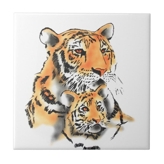 Tigress and Cub Tile (Front)