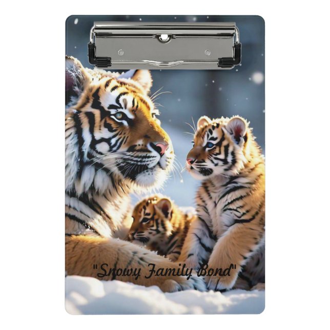 "Tigress and Cubs in Bliss" Mini Clipboard (Front)