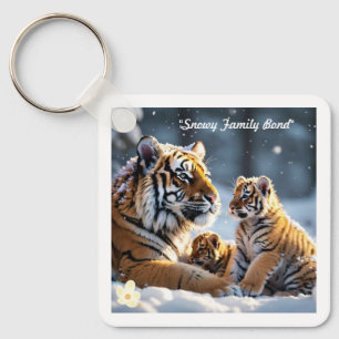 "Tigress and Cubs in Harmony" Key Ring