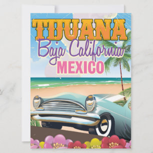 Tijuana Baja California Mexico travel poster Invitation