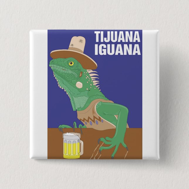 Tijuana Iguana Design 15 Cm Square Badge (Front)