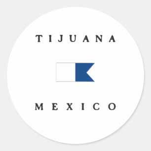 Tijuana Mexico Alpha Dive Flag Classic Round Sticker