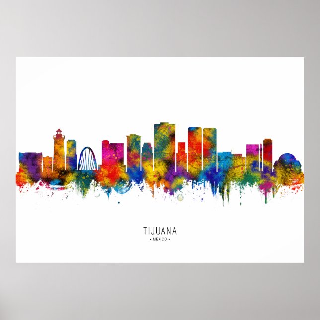 Tijuana Mexico Skyline Poster (Front)