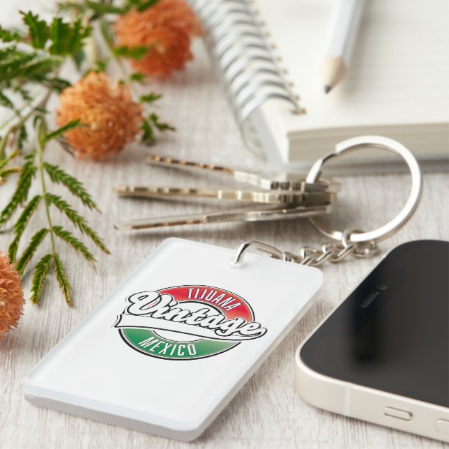 Tijuana mexico vintage logo. key ring (Front Right)