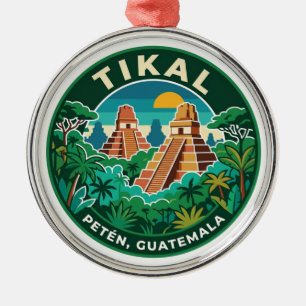 Tikal Guatemala Metal Ornament