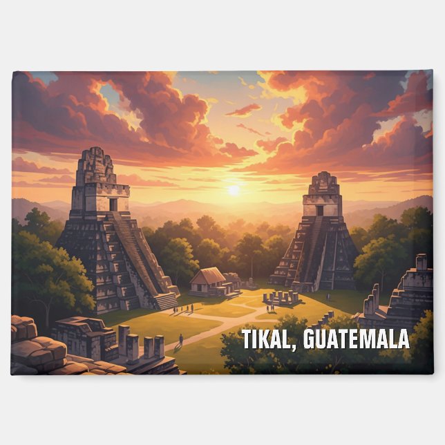 Tikal Guatemala Sunset Magnet (Front)
