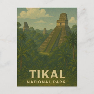 Tikal National Park Vintage Journey Postcard