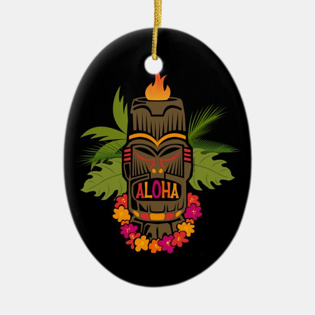 Tiki Aloha Ornament (Front)
