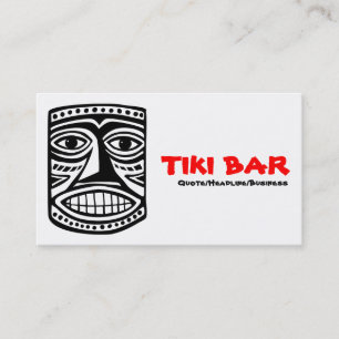Tiki Bar - Black, Red & White Business Card