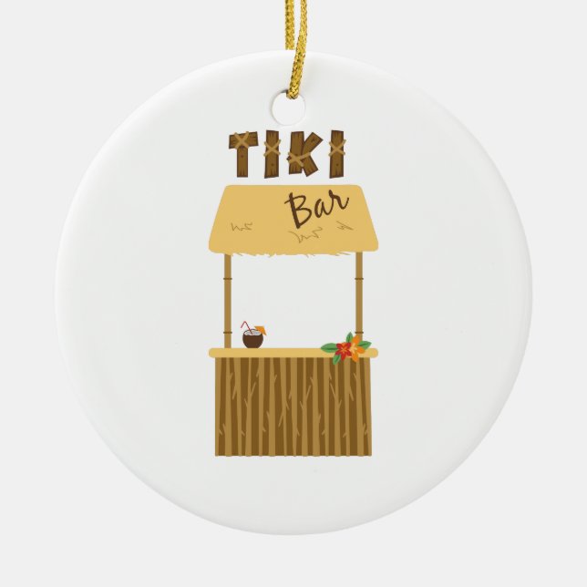 Tiki Bar Ceramic Ornament (Front)