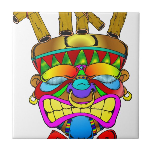 Tiki Bar God Ceramic Tile (Front)