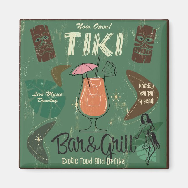 Tiki Bar&Grill Cocktail Magnet (Front)