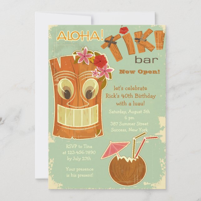 Tiki Bar Invitation (Front)