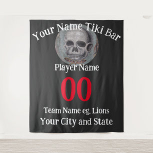 Tiki Bar number name city state slogan T-Shirt Tapestry